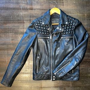 All Saints Men's Ronver 100% Lamb Leather Jacket